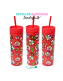 Botella Plástica "Mario Bros"con Stickers UV