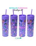 Botella Plástica "Stitch" con Stickers UV