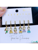 Set de aretes de Princesas, zirconia y cobre