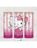 Botella glaseada diseño de "Hello Kitty"