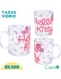 Tazas de vidrio diseño Hello Kitty