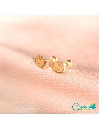 Aretes dorados "Hello...