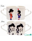 Pareja de tazas de corazón diseño Dragon Ball