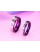 Anillos para parejas de Titanio morado con plateado "Love Taken"