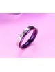 Anillos para parejas de Titanio morado con plateado "Love Taken"