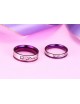 Anillos para parejas de Titanio morado con plateado "Love Taken"