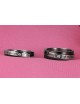 Anillos para parejas de Titanio negro con plateado "You are always in my heart"