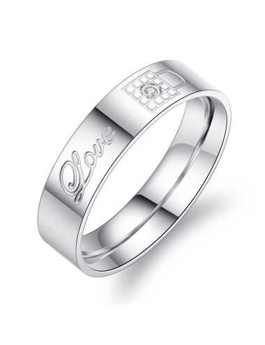 Anillos para parejas de Titanio plateados "Love"