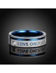 Anillos para parejas de Acero azul con plateado "Love Only You"