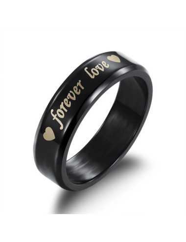 Anillos para parejas de Titanio color negro "Forever Love"