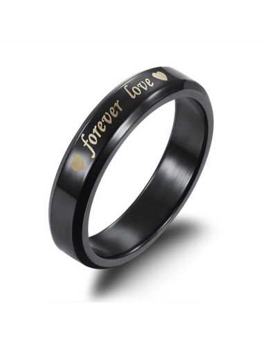 Anillos para parejas de Titanio color negro "Forever Love"