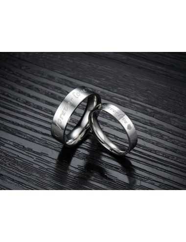 Anillos para parejas de Acero plateados "Forever Love"