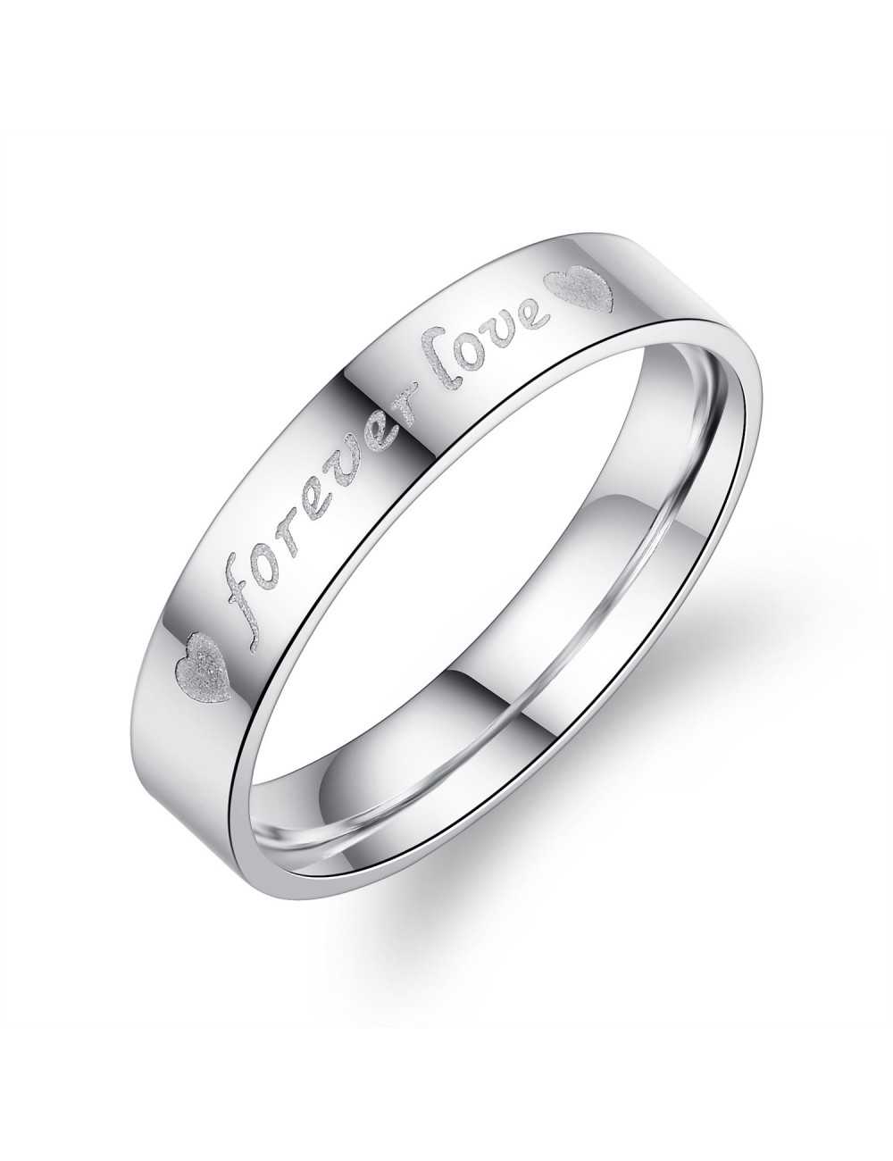 Anillos para parejas de Acero plateados "Forever Love"