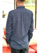 Camisa manga larga azul con estampado flores