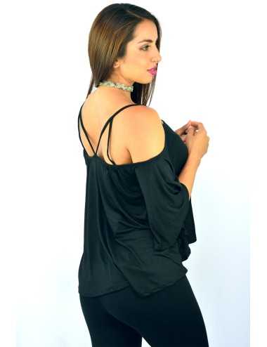 Blusa negra tirante cruzado