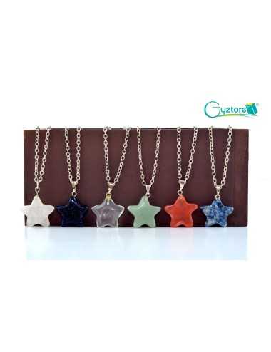 Collar Gemstone plateado forma de estrella