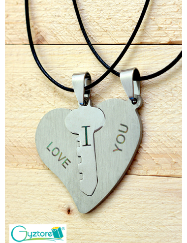 Collar Doble I love you Corazón Llave