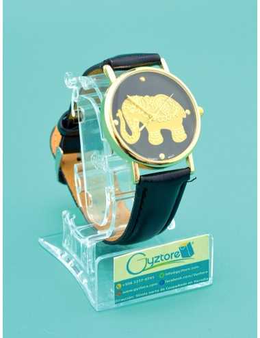 Reloj diseño de elefante dorado