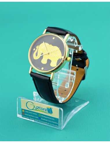 Reloj diseño de elefante dorado