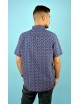 Camisa azul con estampado floreado