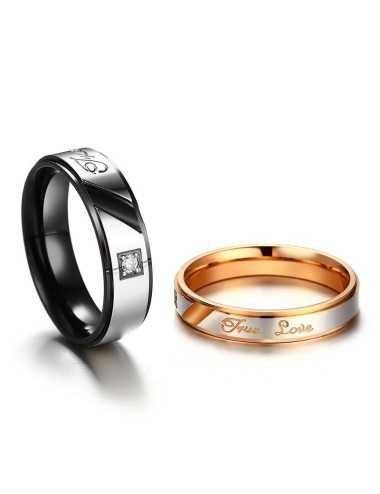 Anillos para parejas de acero inoxidable "True Love"