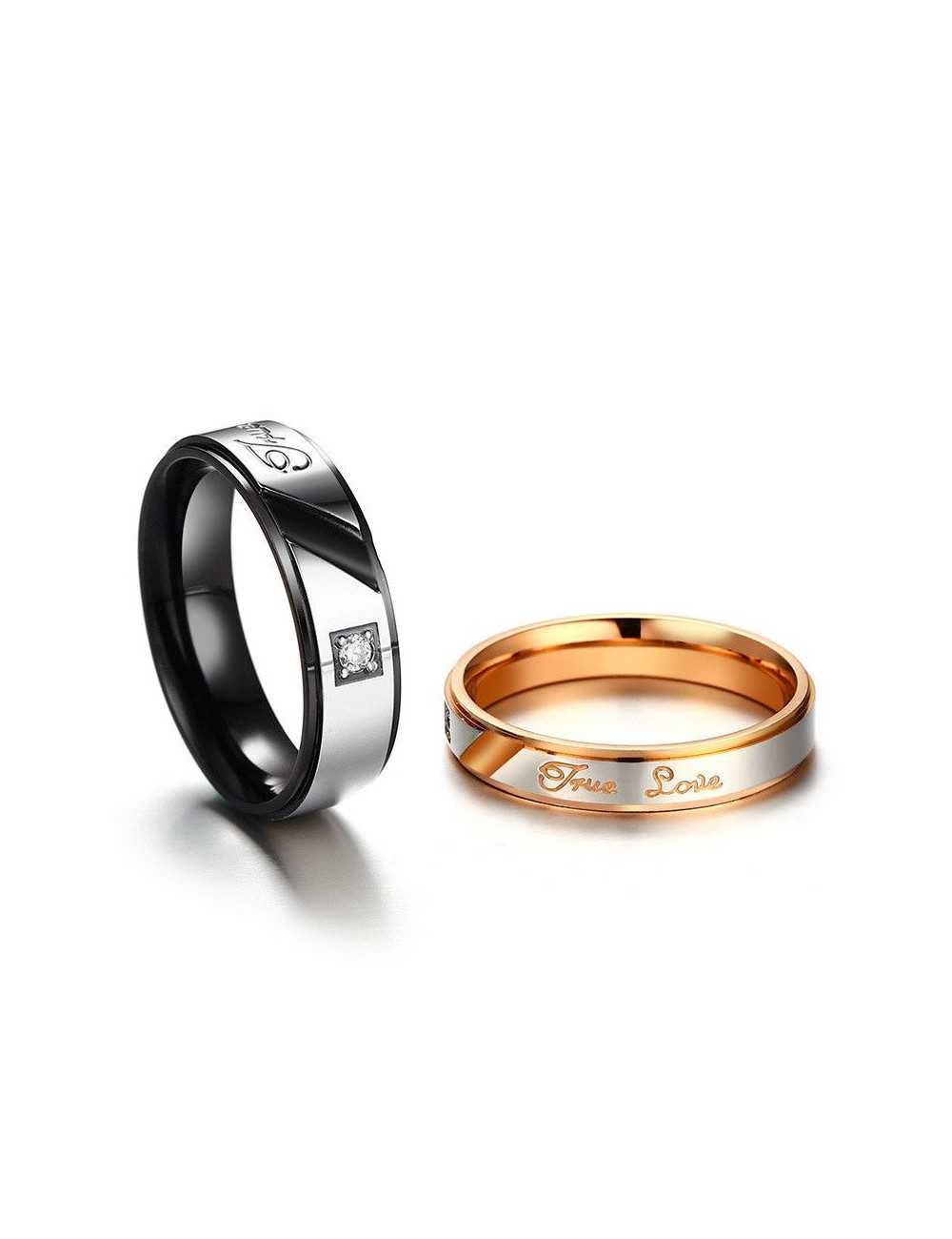 Anillos para parejas de acero inoxidable "True Love"