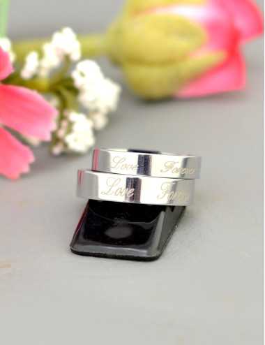 Anillos para parejas de acero inoxidable "Love Forever"