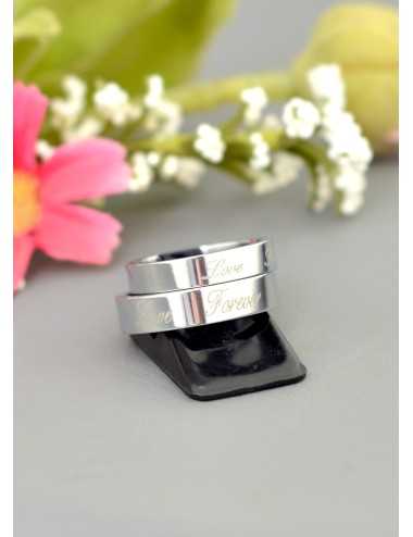 Anillos para parejas de acero inoxidable "Love Forever"