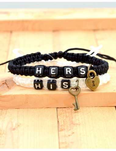 Pulseras para pareja "His" y "Hers"