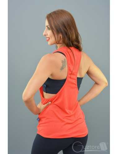 Blusa deportiva tirante grueso color anaranjado