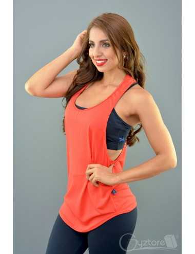 Blusa deportiva tirante grueso color anaranjado