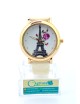 Reloj Diseno de Paris con Flores Faja Brillante