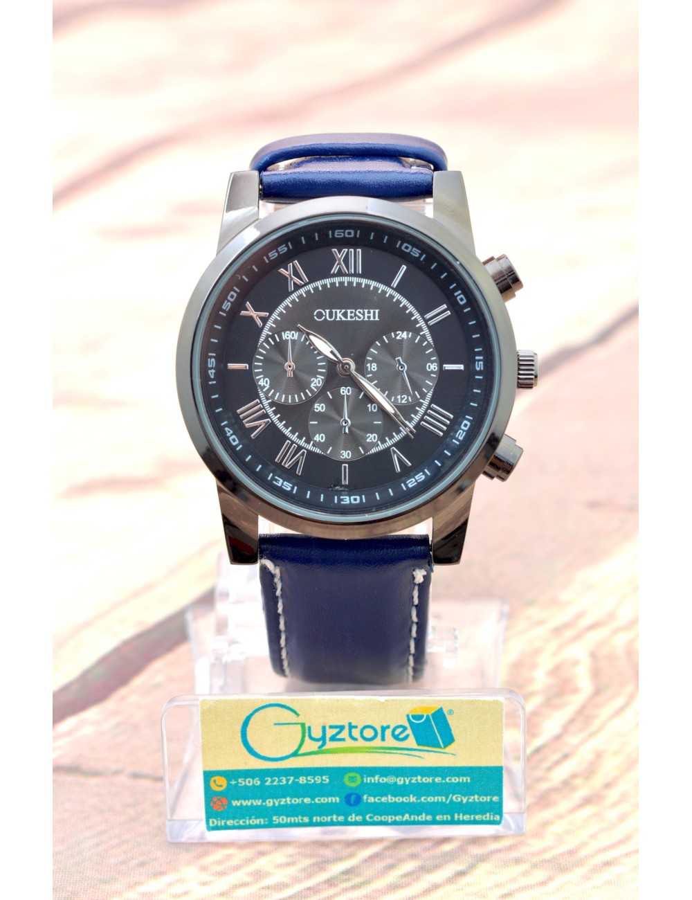 Reloj Casual Azul Carátula Negra