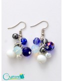 Aretes azules con cristales