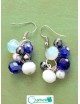 Aretes azules con cristales