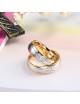 Anillos para parejas de acero dorado con plateaado