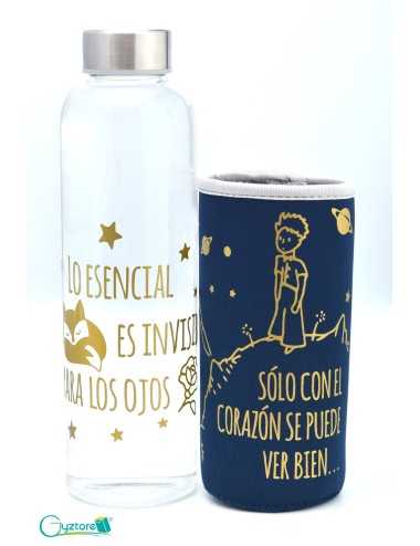 Botella de vidrio diseño de El Principito