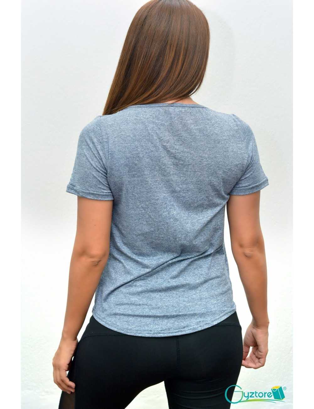 Blusa deportiva manga corta color gris oscuro