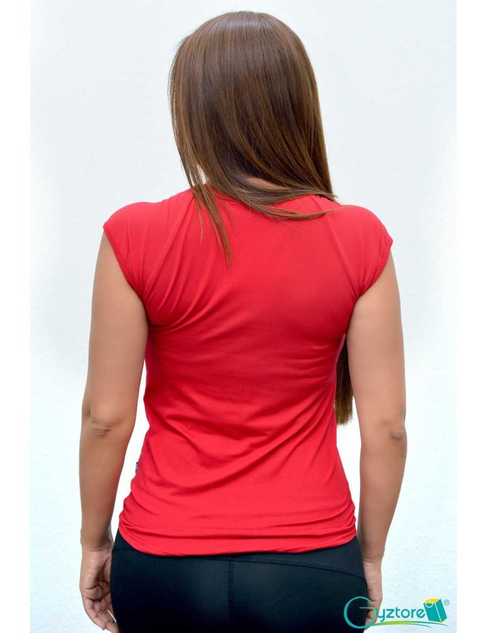 Blusa deportiva manga corta color rojo