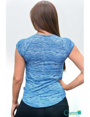 Blusa deportiva manga corta estampado azul