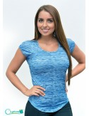 Blusa deportiva manga corta estampado azul