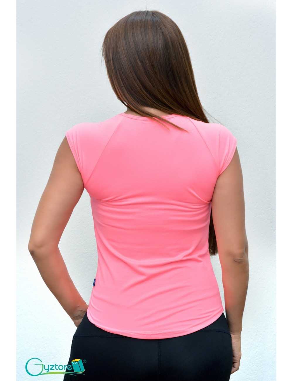 Blusa deportiva manga corta color rosado