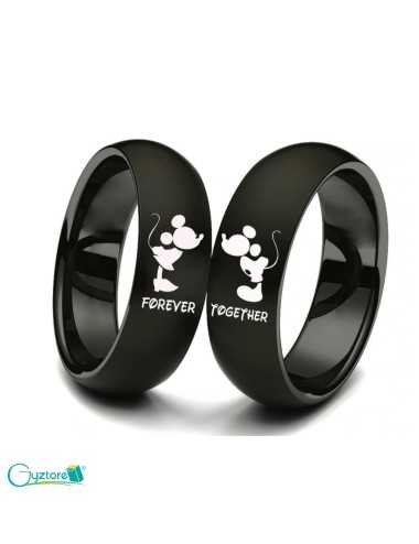 Anillos de Mickey & Minnie para parejas de acero inoxidable