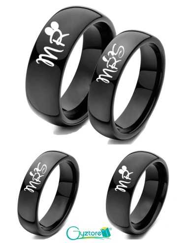 Anillos MR & MRS para parejas de acero inoxidable