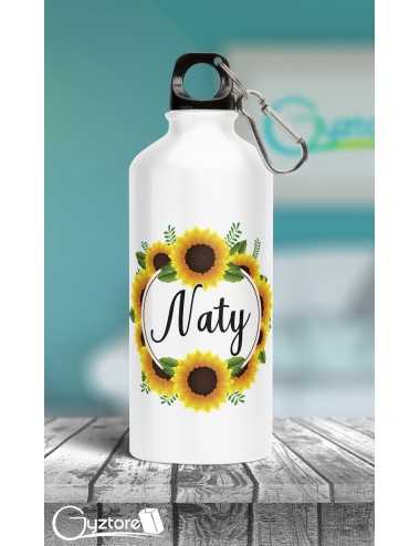 Botella de girasol personalizable con nombre