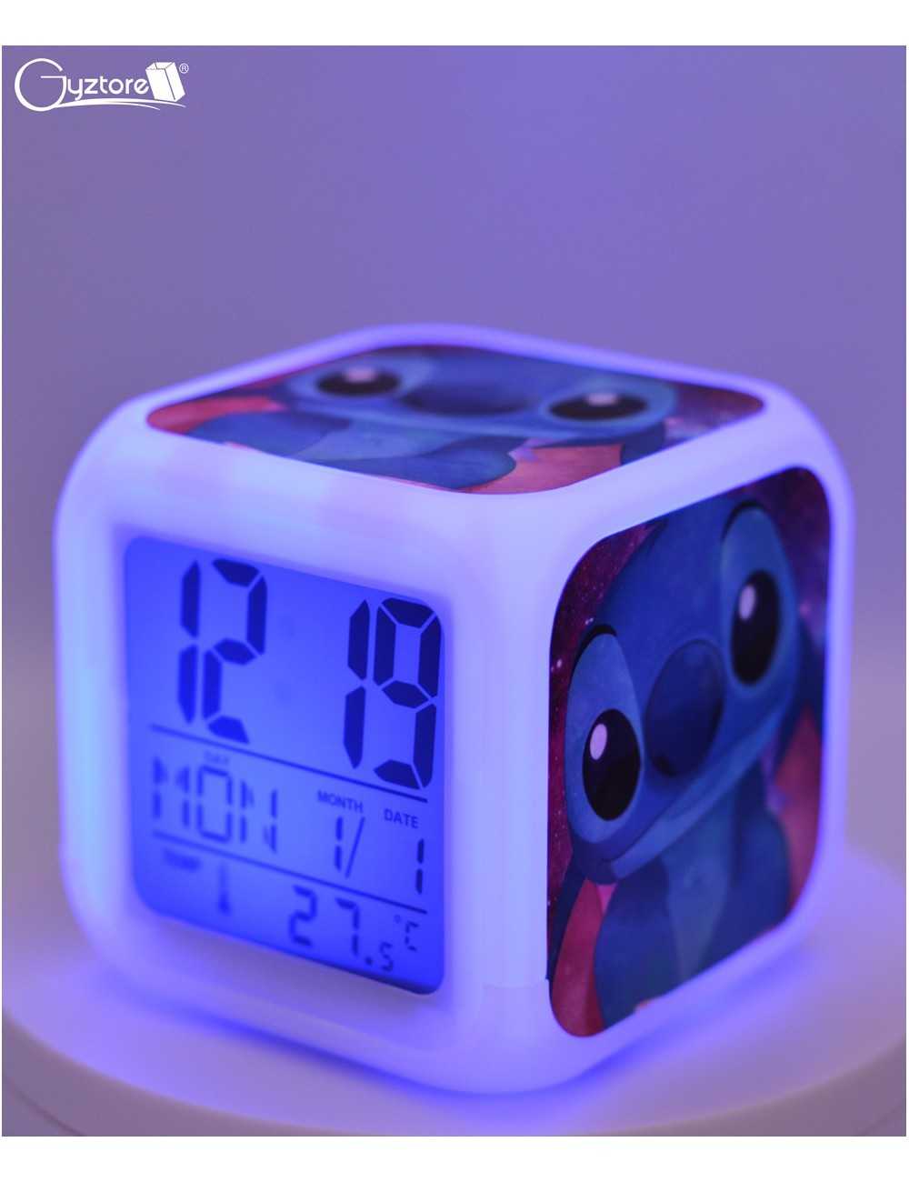 Stitch & Angel Design Reloj despertador digital con forma de cubo LED  personalizado: cambio de color/gran idea de regalo -  España