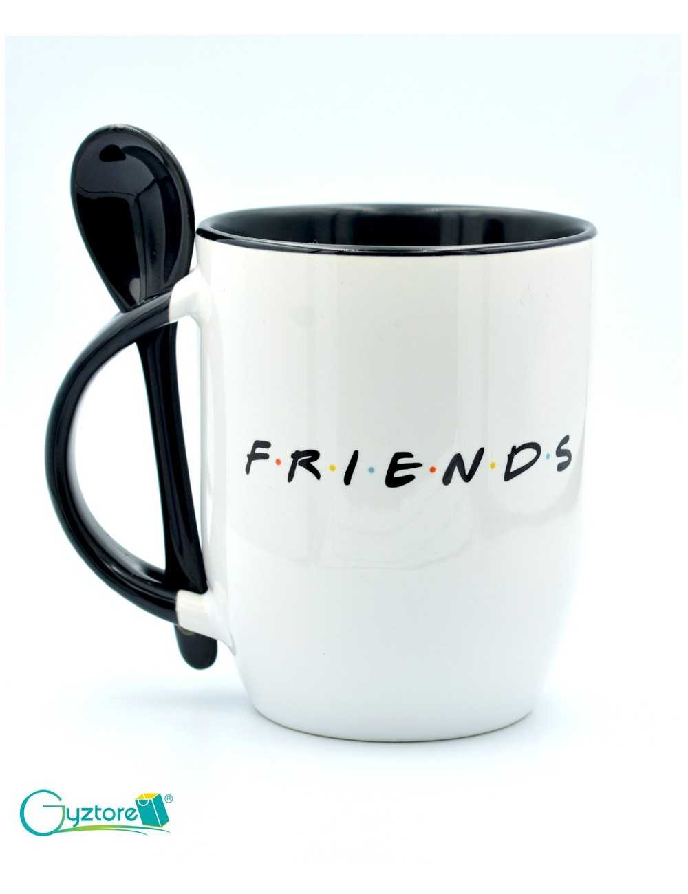 Taza de cerámica con cuchara diseño  “Friends”