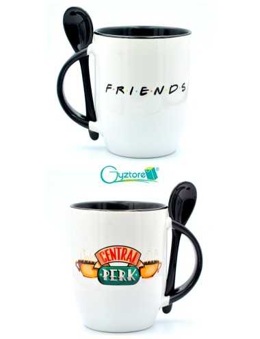 Taza de cerámica con cuchara diseño  “Friends”