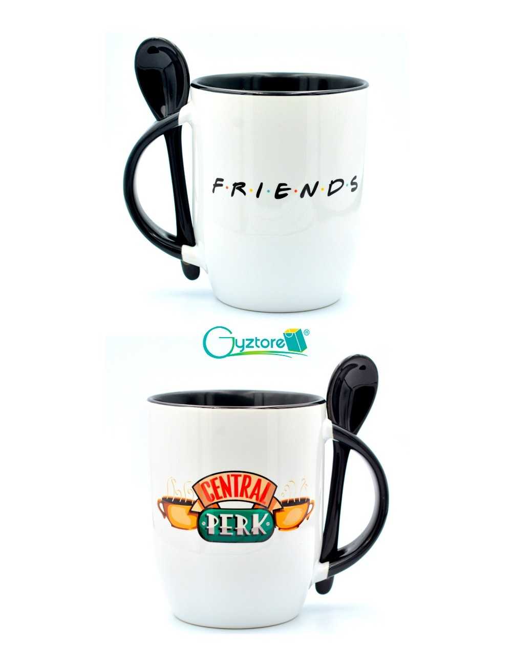 Taza de cerámica con cuchara diseño  “Friends”