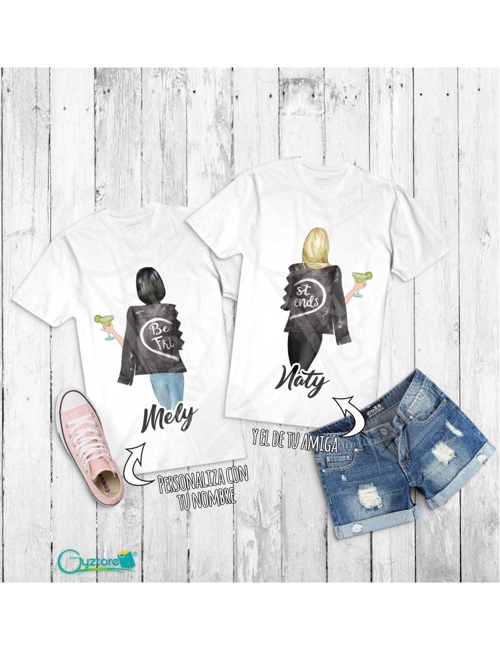 Camisetas personalizables con diseño de Best Friends